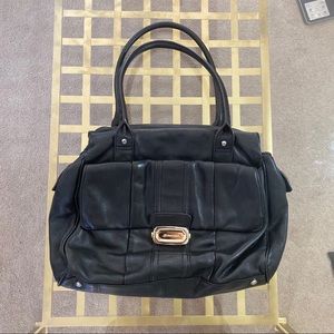 B. Makowsky Black Leather Tote